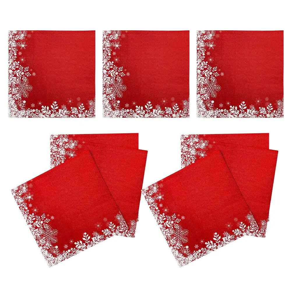 20 Sheets Christmas Napkins Red Snowflake Disposable Tableware Soft Durable Festive Decor Holiday Party Supplies
20 Sheets Christmas Napkins Red Snowflake Disposable Tableware Soft Durable Festive Decor Holiday Party Supplies