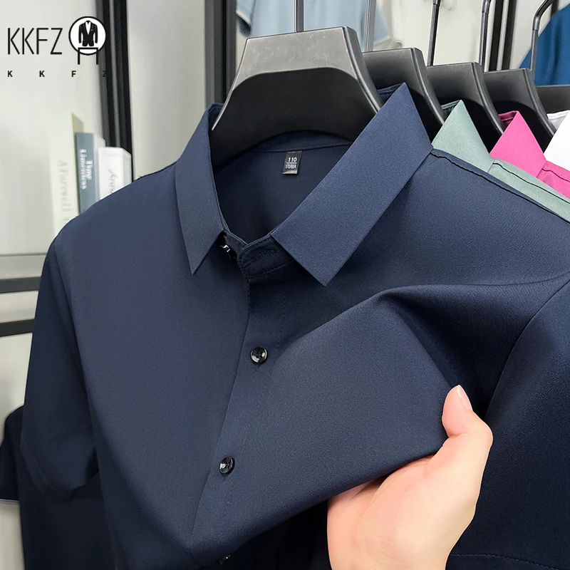 Mens Business Casual Short Sleeve Shirt Wrinkle Free Breathable Tops Slim Fit Solid Shirts For Men Office Wear
Mens Business Casual Short Sleeve Shirt Wrinkle Free Breathable Tops Slim Fit Solid Shirts For Men Office Wear