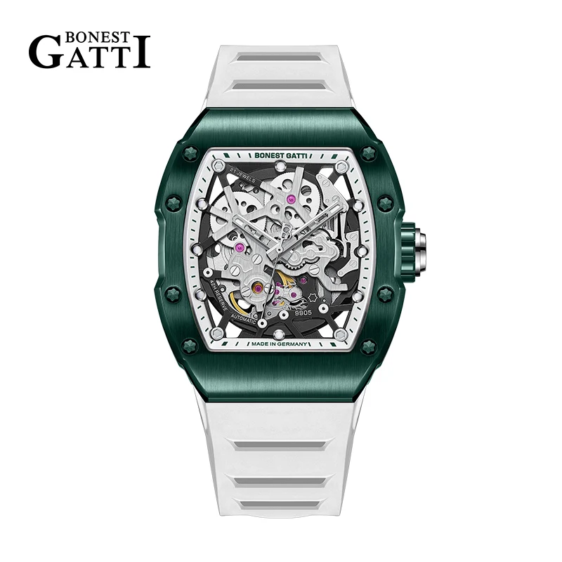 BONEST GATTI Luxury Watches for Man German Man Automatic Watch Barrel Luminous Skeleton Stainless Steel Case 40mm Man Watches
BONEST GATTI Luxury Watches for Man German Man Automatic Watch Barrel Luminous Skeleton Stainless Steel Case 40mm Man Watches