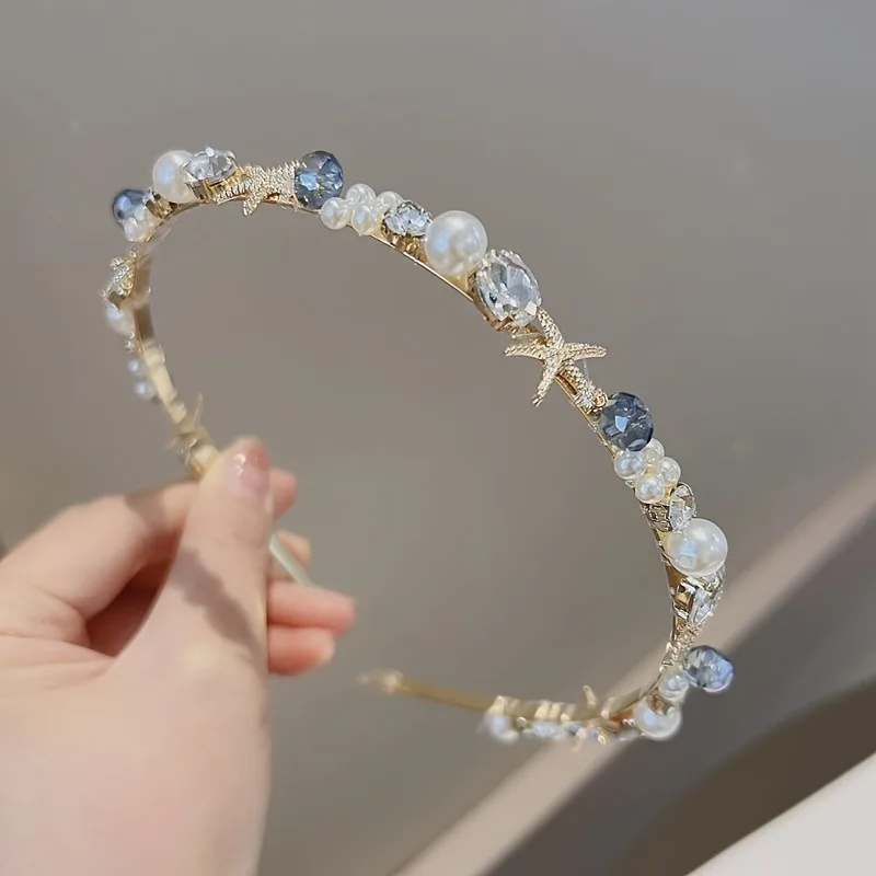 New starfish shell sweet fine beaded imitation pearl hand-wound personality hairpin headband
New starfish shell sweet fine beaded imitation pearl hand-wound personality hairpin headband