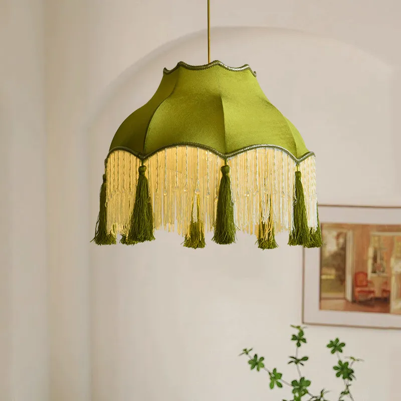 Green Tassel Fabric LED Pendant Light Cafe Loft Living Dining Room Kitchen Bedroom Aisle Entrance American Vintage Hanging Lamps
Green Tassel Fabric LED Pendant Light Cafe Loft Living Dining Room Kitchen Bedroom Aisle Entrance American Vintage Hanging Lamps