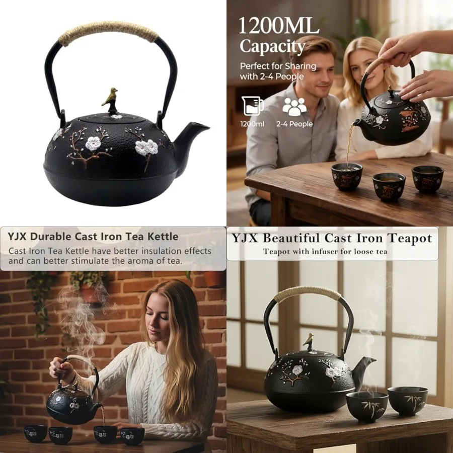 Cast Iron Teapot, Japanese Style Tetsubin, Tea Kettle with Stainless Steel Infuser for Loose Tea, Internal Enamel Iron Tea Pots
Cast Iron Teapot, Japanese Style Tetsubin, Tea Kettle with Stainless Steel Infuser for Loose Tea, Internal Enamel Iron Tea Pots