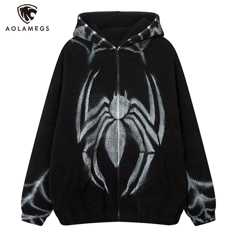 Streetwear Men Winter Fleece Fluffy Jacket Hip Hop Harajuku Warm Outwear Unisex Spider Web Graphic Tops Lightweight Casual Coat
Streetwear Men Winter Fleece Fluffy Jacket Hip Hop Harajuku Warm Outwear Unisex Spider Web Graphic Tops Lightweight Casual Coat