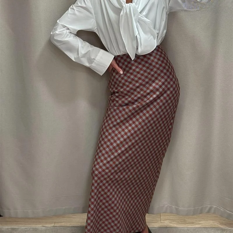 Юбка-карандаш с завышенной талией в клетку, облегающая, в американском стиле, для женщин, новая весенняя коллекция LinJ
Юбка-карандаш с завышенной талией в клетку, облегающая, в американском стиле, для женщин, новая весенняя коллекция LinJ