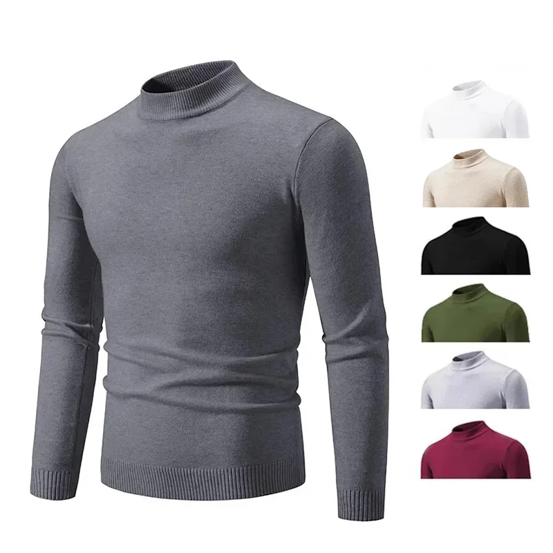 Winter Autumn Men's Mock Neck Knitwear Casual Slim Fit Knitted Sweater High Elastic Solid Color Basic Style Trendy Pullovers
Winter Autumn Men's Mock Neck Knitwear Casual Slim Fit Knitted Sweater High Elastic Solid Color Basic Style Trendy Pullovers
