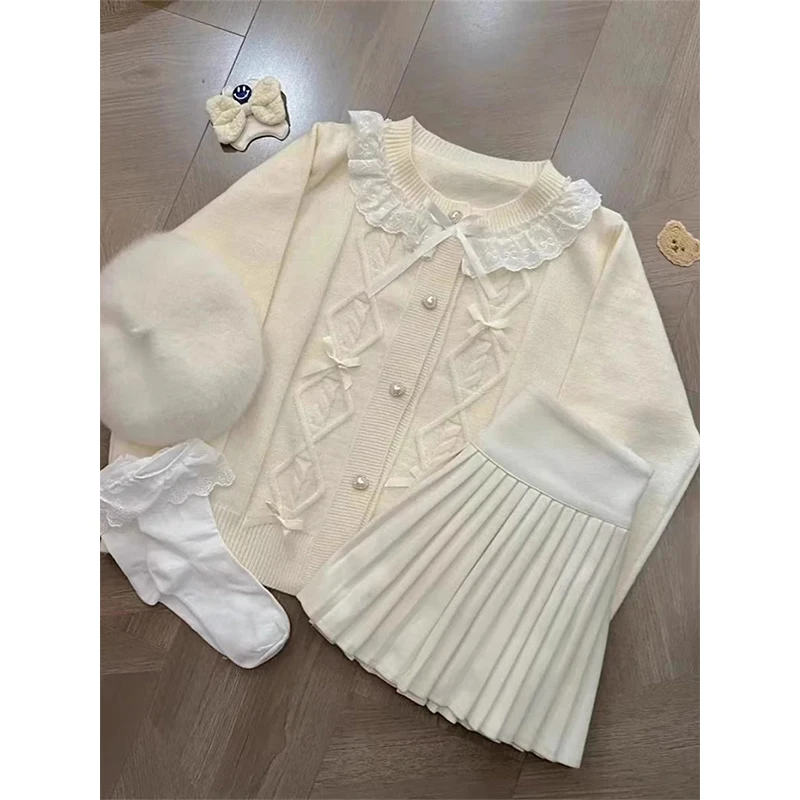 2026 Women Japanese Lace Patchwork Sweater Kawaii Cropped Knitted Cardigan Outerwear Korean Preppy Knitwear Long Sleeve Jumpers
2026 Women Japanese Lace Patchwork Sweater Kawaii Cropped Knitted Cardigan Outerwear Korean Preppy Knitwear Long Sleeve Jumpers