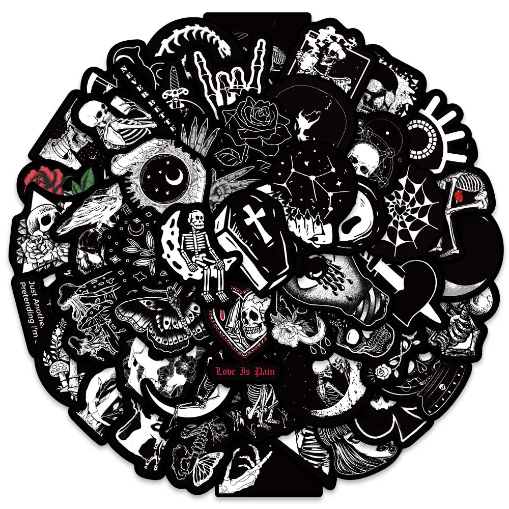 50pcs Cool Punk Gothic Darkness Skull Graffiti Stickers For Laptop Phone Guitar Luggage Diary Waterproof Vinyl Decals
50pcs Cool Punk Gothic Darkness Skull Graffiti Stickers For Laptop Phone Guitar Luggage Diary Waterproof Vinyl Decals