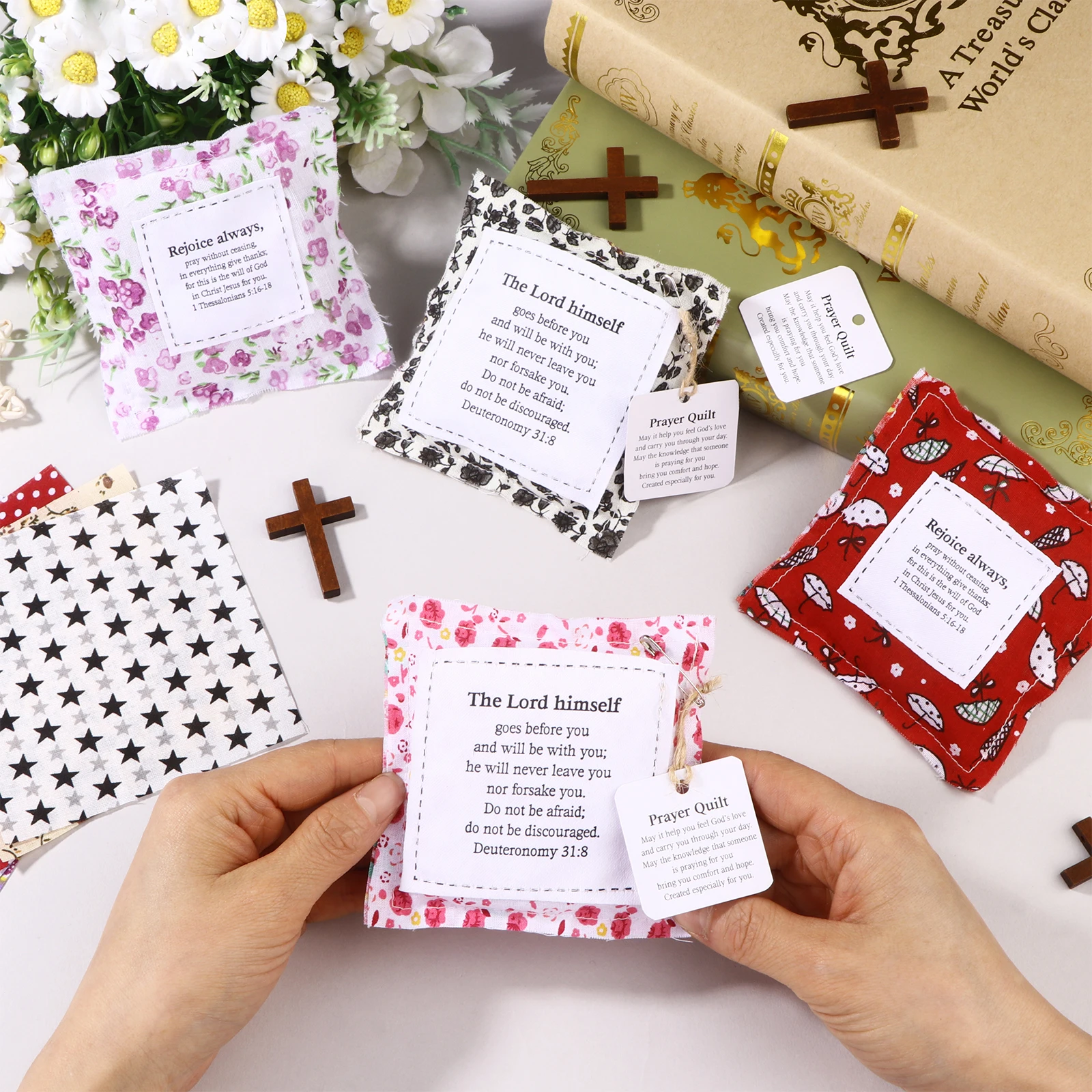 24 sets of prayer blankets with cross pocket mini Bible pocket panels square Christian gifts for female friends, pastor's thanks
24 sets of prayer blankets with cross pocket mini Bible pocket panels square Christian gifts for female friends, pastor's thanks