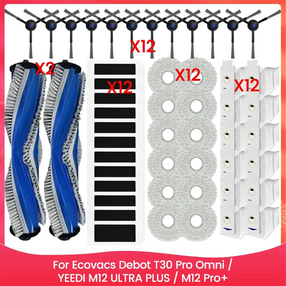 For Debot T30 Pro Omni for M12 ULTRA PLUS M12 Pro+ Main Side Brush Filter Mop Cloth Dust Bag Replacement
For Debot T30 Pro Omni for M12 ULTRA PLUS M12 Pro+ Main Side Brush Filter Mop Cloth Dust Bag Replacement