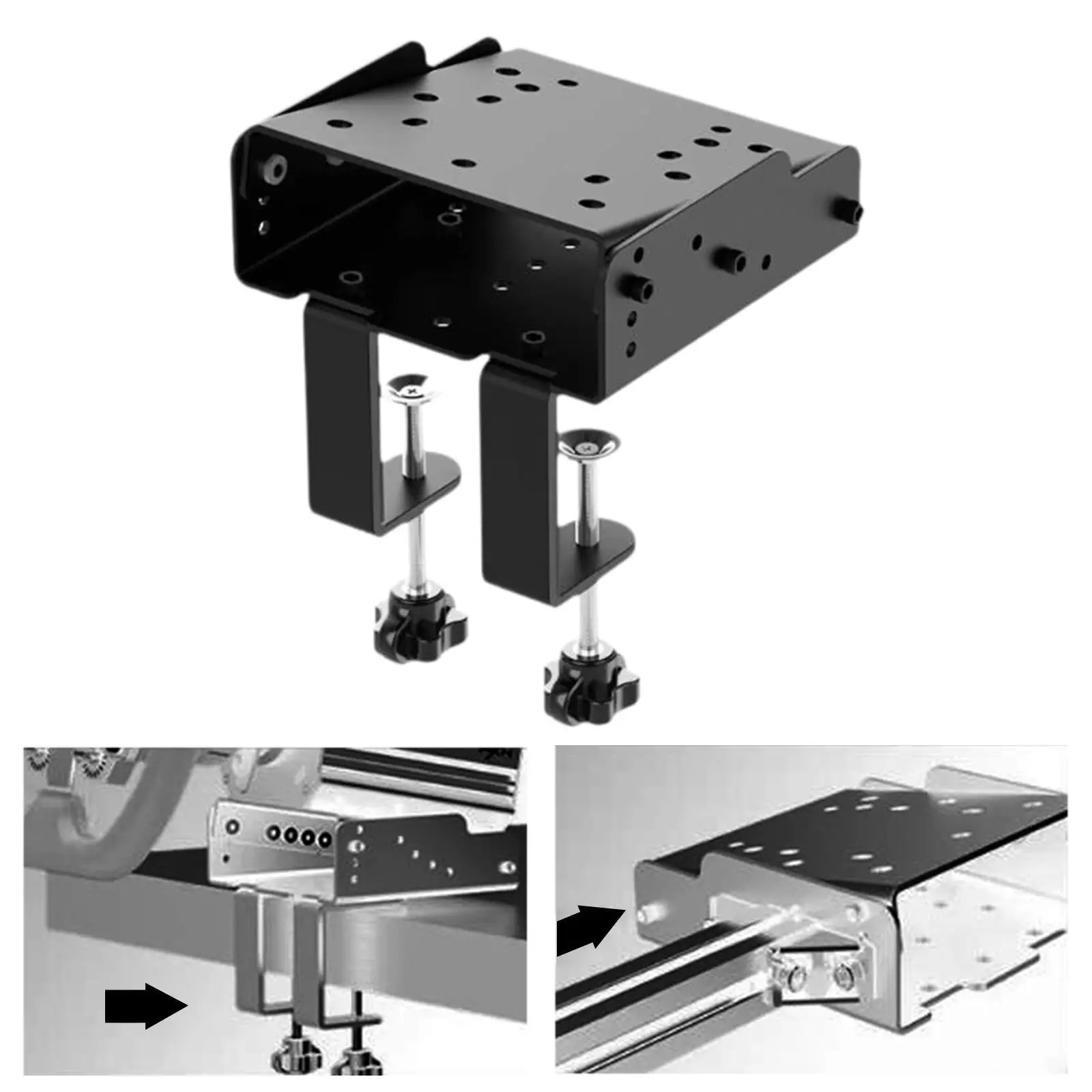 Gaming Racing Wheel Desk Bracket Adjustable Metal Easy Assembly Desk Clamp
Gaming Racing Wheel Desk Bracket Adjustable Metal Easy Assembly Desk Clamp
