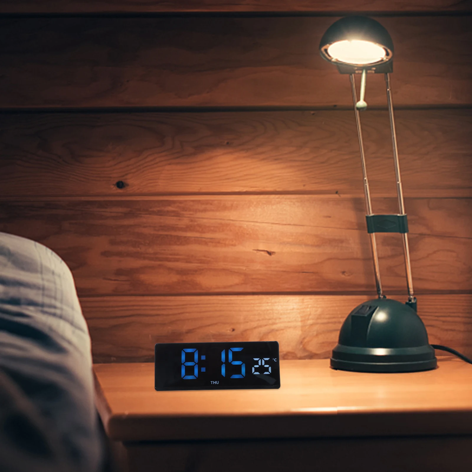 Led Digital Alarm Clock With Large Display Thermometer Hygrometer Function Desktop Clock For Bedroom Office Decor 
Led Digital Alarm Clock With Large Display Thermometer Hygrometer Function Desktop Clock For Bedroom Office Decor
