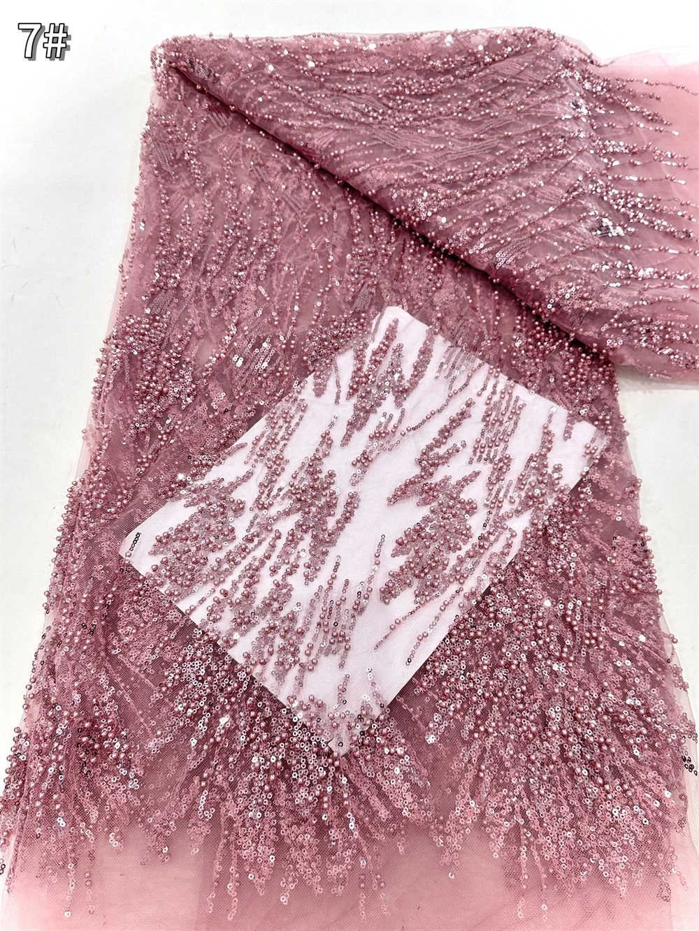 African Sequins Pearls Lace Fabric 2026 High Quality French Heavy Beaded Tulle Lace Fabric Nigeria For Bridal Dress
African Sequins Pearls Lace Fabric 2026 High Quality French Heavy Beaded Tulle Lace Fabric Nigeria For Bridal Dress
