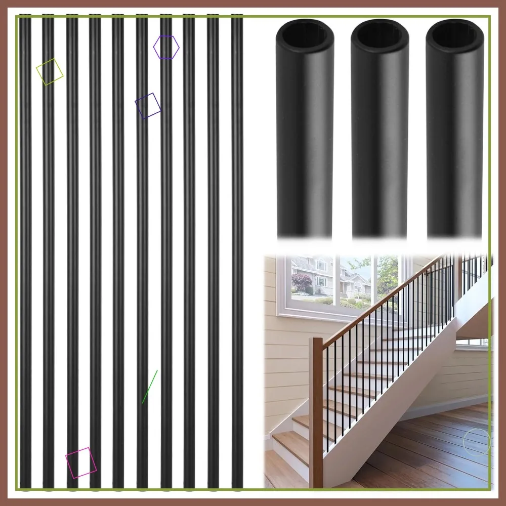 44-дюймовые железные балясины для лестниц, круглые полые шпильки 5/8 дюйма, сатинированное черное покрытие, 30 штук для внутренних лестниц
44-дюймовые железные балясины для лестниц, круглые полые шпильки 5/8 дюйма, сатинированное черное покрытие, 30 штук для внутренних лестниц