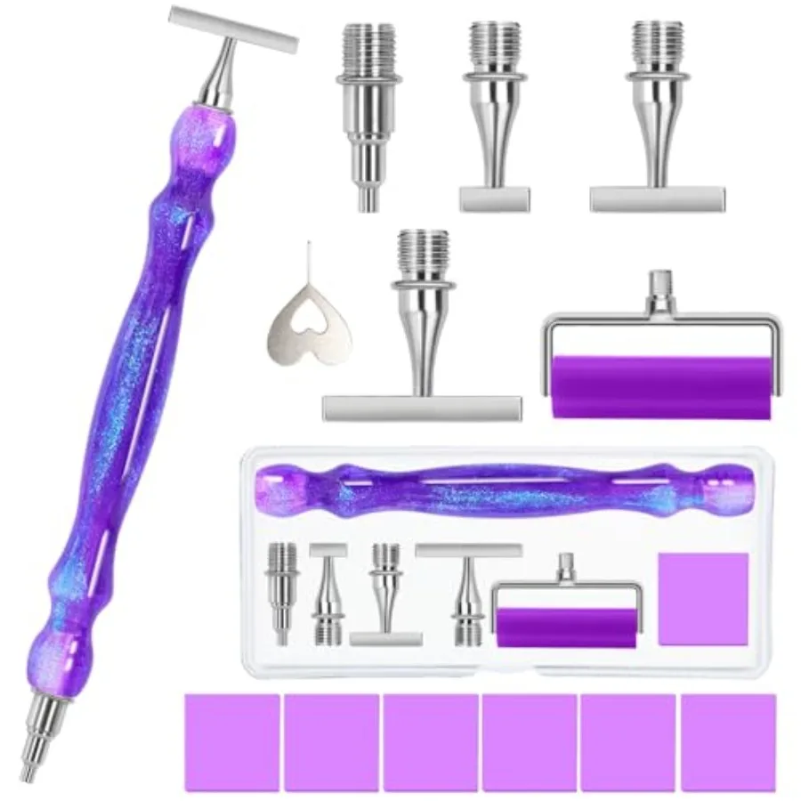 Thin Version Stainless Steel Diamond Painting Art Drilling Pen Kit with Screw Silver Metal Tips Nib Placer Roller Tool Accessor
Thin Version Stainless Steel Diamond Painting Art Drilling Pen Kit with Screw Silver Metal Tips Nib Placer Roller Tool Accessor