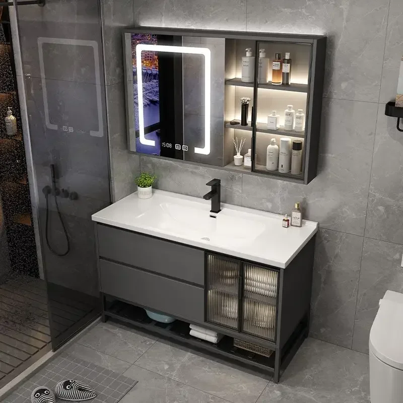 Light Luxury Bathroom Cabinet with Samrt Mirror Modern Simple Rock Washbasin Bathroom Vanity Sink Cabinet Bathroom Furniture
Light Luxury Bathroom Cabinet with Samrt Mirror Modern Simple Rock Washbasin Bathroom Vanity Sink Cabinet Bathroom Furniture