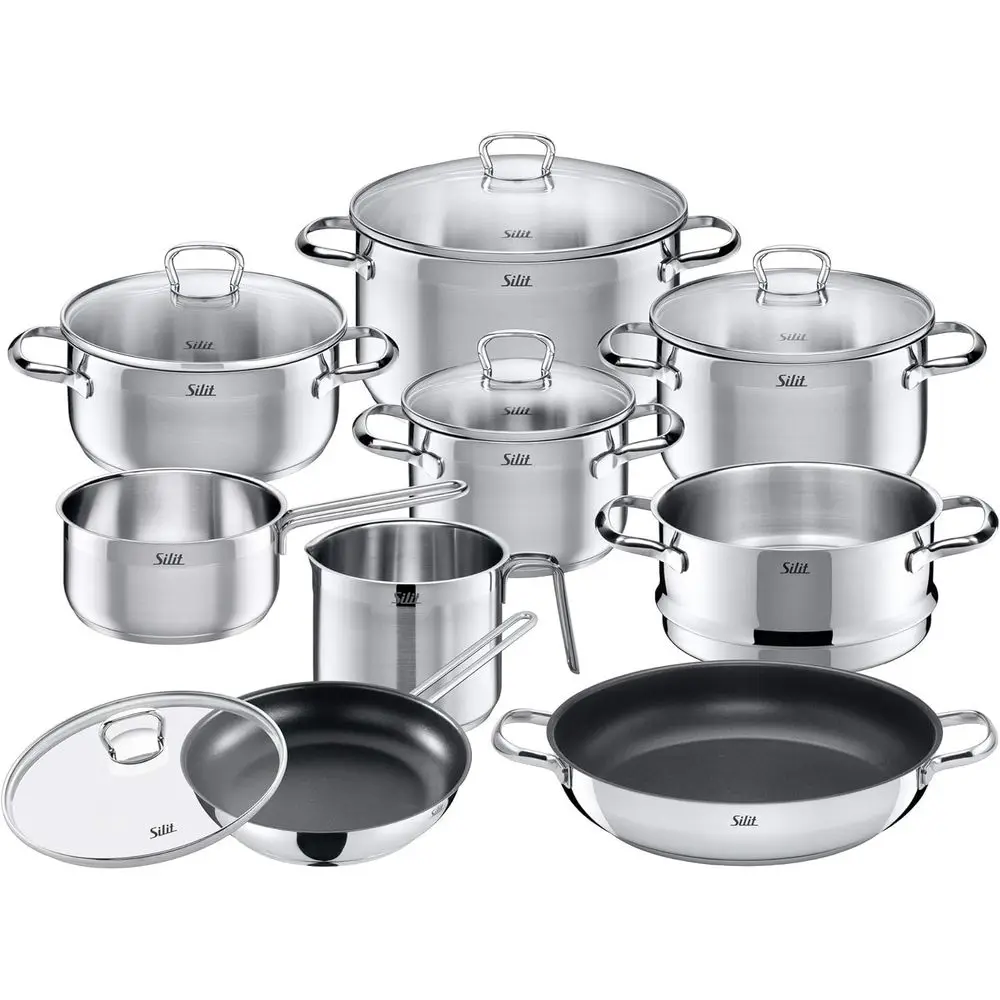 10-Piece Stainless Steel Pot Set with Pouring Rim and Glass Lid, Suitable for Induction and Dishwasher Safe
10-Piece Stainless Steel Pot Set with Pouring Rim and Glass Lid, Suitable for Induction and Dishwasher Safe