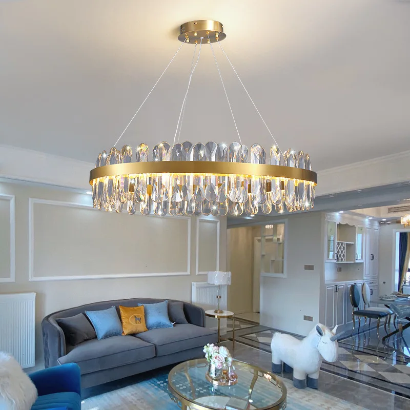 Luxury Modern K9 Crystal Chandelier Nordic Golden Led Round Pendant Light Living Dining Room Ceiling Lamps
Luxury Modern K9 Crystal Chandelier Nordic Golden Led Round Pendant Light Living Dining Room Ceiling Lamps