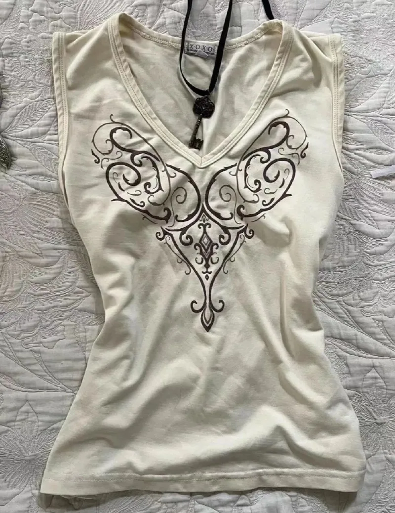 Fashion Harajuku Y2k Aesthetic V Neck Sleeveless Camisoles Punk Style Office Lady American Vintage Print Shirt Print Tank Tops
Fashion Harajuku Y2k Aesthetic V Neck Sleeveless Camisoles Punk Style Office Lady American Vintage Print Shirt Print Tank Tops