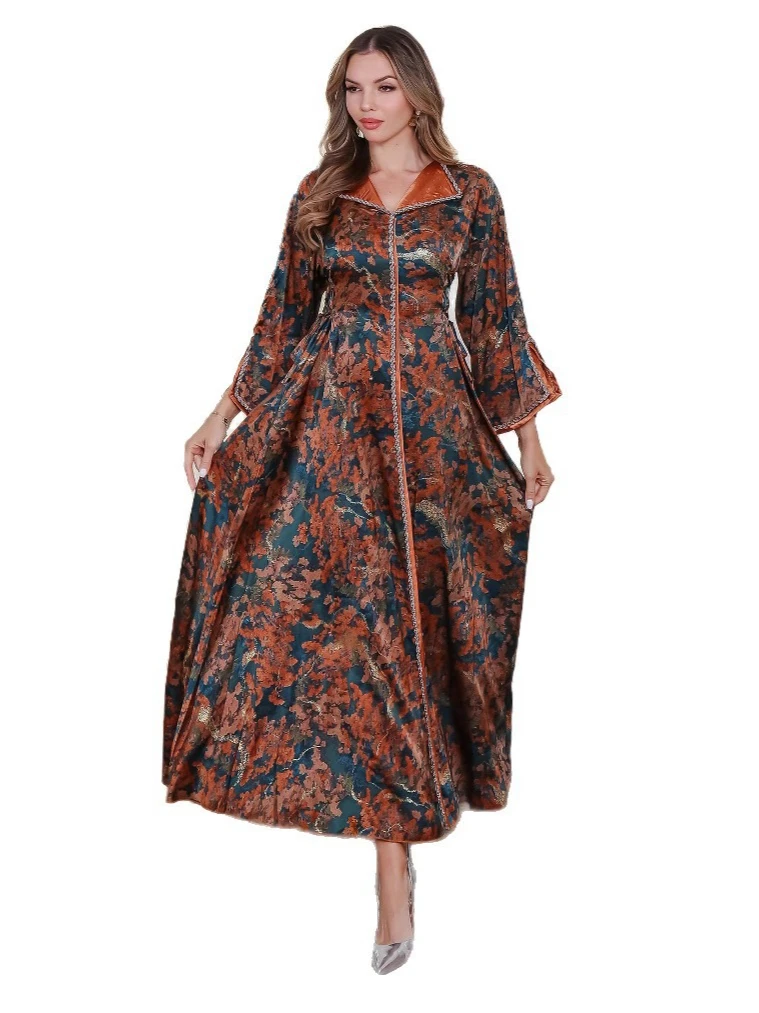 Elegant Women Dress Abaya Print V Neck Dubai Eid Muslim Jalabiya Ramadan Dresses Morocco Kaftan Vestidos Largos Arab Long Robe
Elegant Women Dress Abaya Print V Neck Dubai Eid Muslim Jalabiya Ramadan Dresses Morocco Kaftan Vestidos Largos Arab Long Robe