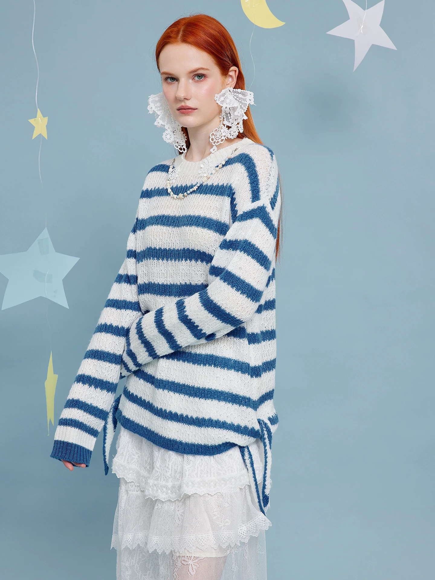 Синий свитер с круглым вырезом и полосками, теплый, свободного кроя, с длинными рукавами, для осени и весны, для повседневной носки
Синий свитер с круглым вырезом и полосками, теплый, свободного кроя, с длинными рукавами, для осени и весны, для повседневной носки