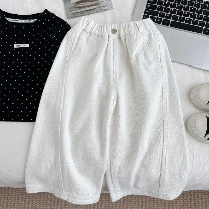 Girls Wide Leg Pants Spring Autumn Fashion Children's White Jeans Comfortable Fit Kids' Trousers
Girls Wide Leg Pants Spring Autumn Fashion Children's White Jeans Comfortable Fit Kids' Trousers