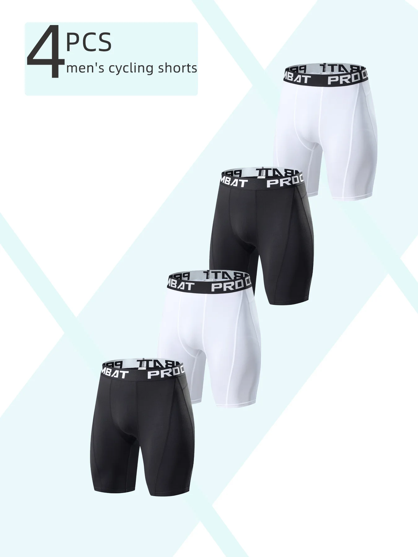 4 Pcs Men's Cycling Shorts: “PRO MBAT” Trendy Waistband, Breathable & Skin-Friendly, Snug Fit Like Second Skin
4 Pcs Men's Cycling Shorts: “PRO MBAT” Trendy Waistband, Breathable & Skin-Friendly, Snug Fit Like Second Skin