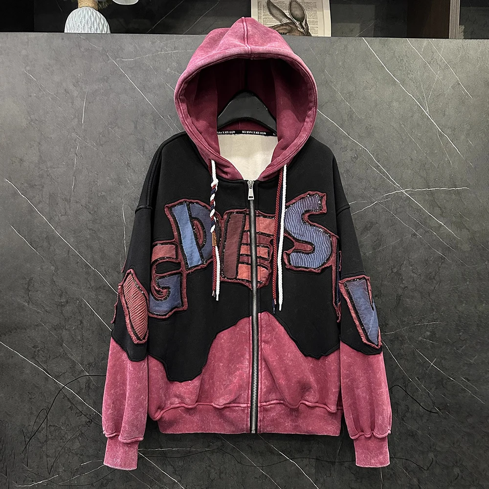 Толстовки больших размеров, весенне-осенняя куртка, модная куртка с буквенными аппликациями, винтажные цвета, свободный топ с капюшоном, повседневный женский
Толстовки больших размеров, весенне-осенняя куртка, модная куртка с буквенными аппликациями, винтажные цвета, свободный топ с капюшоном, повседневный женский