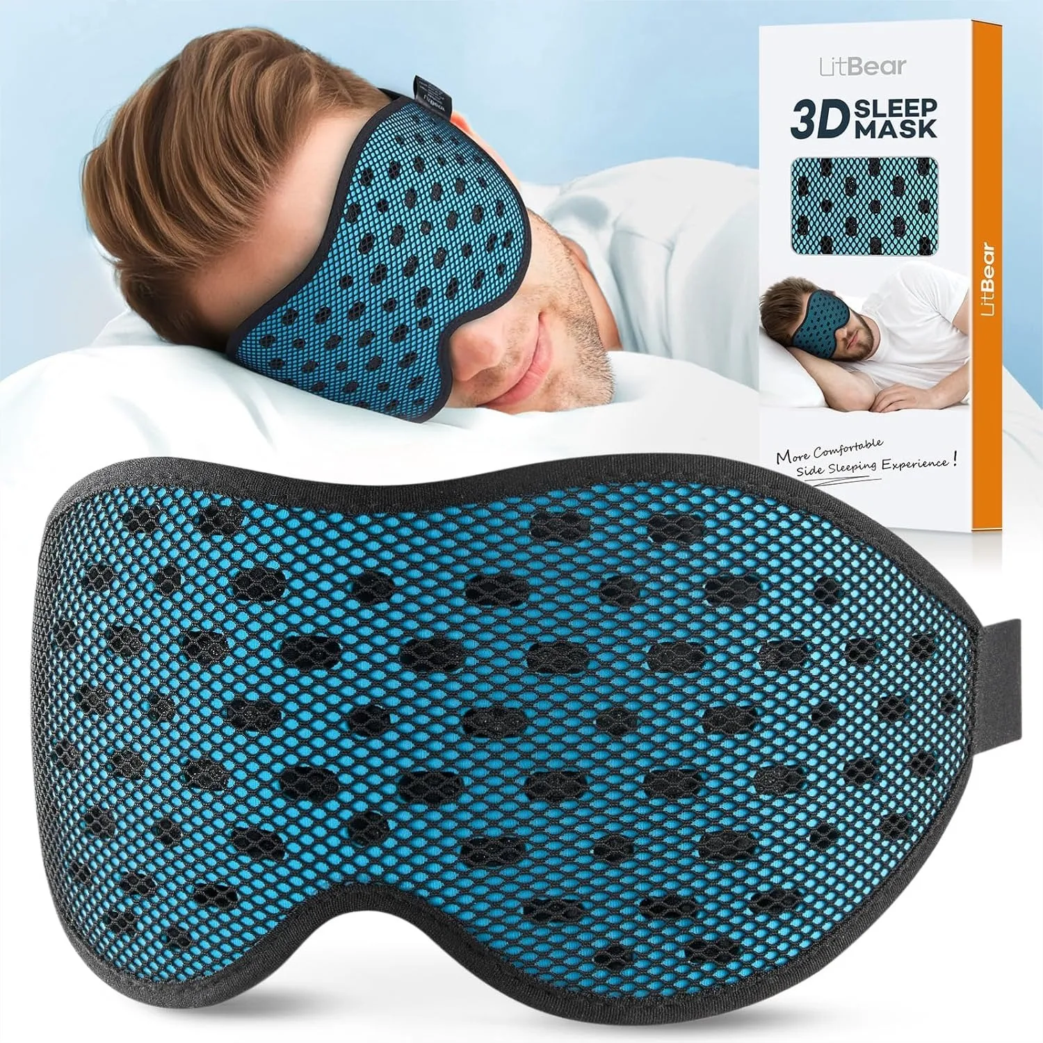 Breathable Sleep Mask 3D Eye Mask for Side Sleepers Women Men Light Blocking Sleeping Mask with Adjustable Strap Soft Lightweight Eye Cover for Travel Night Work Nap Office Blue
Breathable Sleep Mask 3D Eye Mask for Side Sleepers Women Men Light Blocking Sleeping Mask with Adjustable Strap Soft Lightweight Eye Cover for Travel Night Work Nap Office Blue