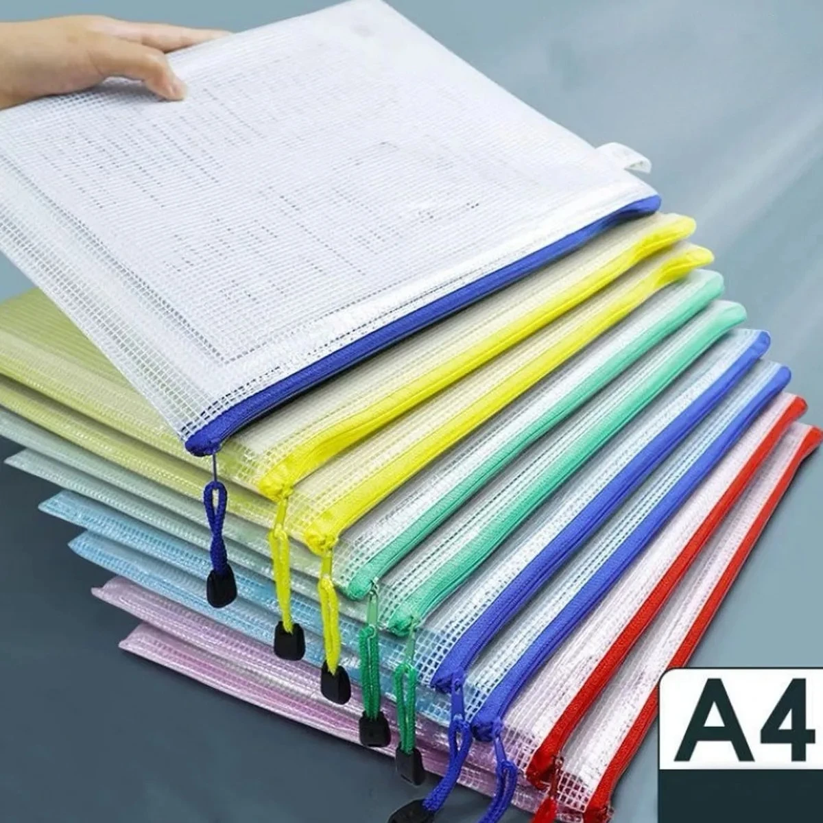 5cps Thickened A4 Document Bag with Zipper Pvc Transparent Grid Large-capacity Stationery and Office Supplies Storage Bag
5cps Thickened A4 Document Bag with Zipper Pvc Transparent Grid Large-capacity Stationery and Office Supplies Storage Bag