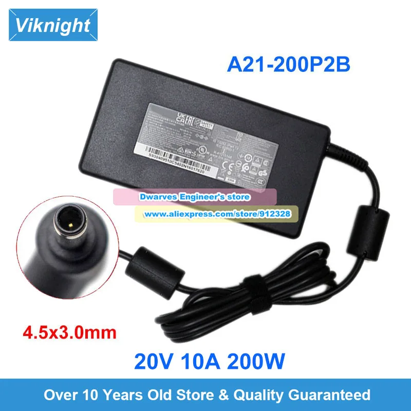 20V 10A 200W Power Adapter A21-200P2B A200A022P Charger For MSI STEALTH 14 STUDIO MS-14K KATANA 15 B12VEK B12VFK B13VEK
20V 10A 200W Power Adapter A21-200P2B A200A022P Charger For MSI STEALTH 14 STUDIO MS-14K KATANA 15 B12VEK B12VFK B13VEK