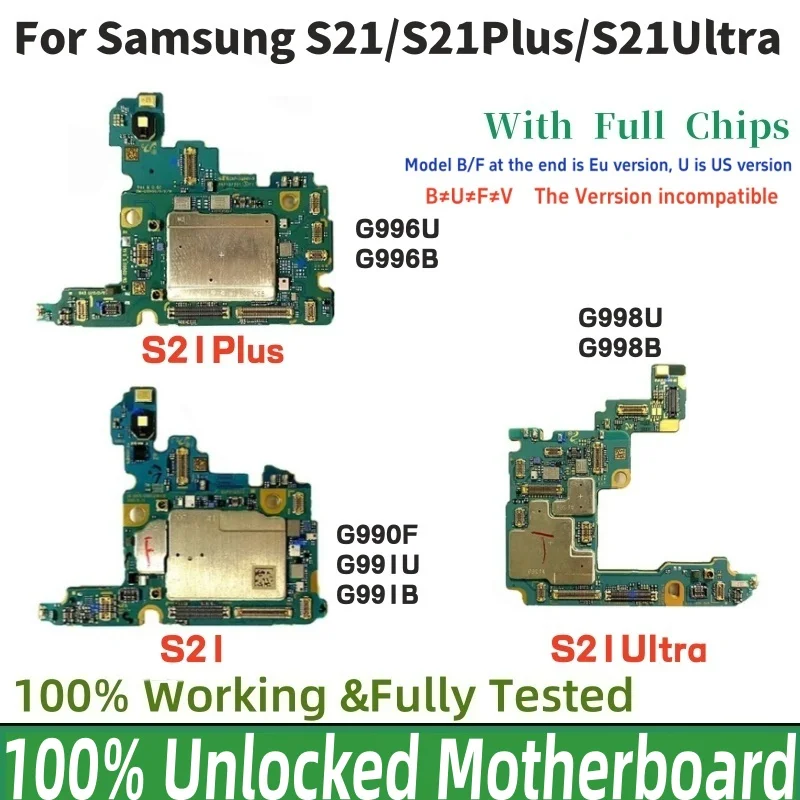 Unlocked For Samsung Galaxy S21 Ultra G998B G998U S21 G990U G991B S21 Plus G996B G996U Motherboard Full Chips EU USA Version
Unlocked For Samsung Galaxy S21 Ultra G998B G998U S21 G990U G991B S21 Plus G996B G996U Motherboard Full Chips EU USA Version