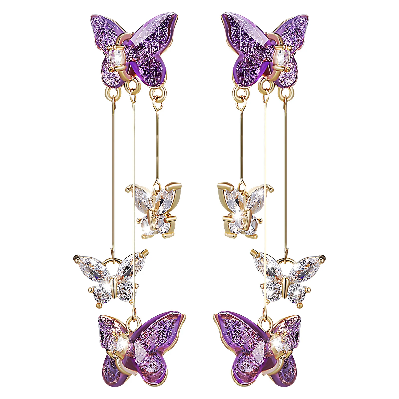 Zircon Earrings Purple Butterfly Rhinestone Crystal Drop Women Butterfly Earrings Dangle Accessories Fashion Jewelry Trendy
Zircon Earrings Purple Butterfly Rhinestone Crystal Drop Women Butterfly Earrings Dangle Accessories Fashion Jewelry Trendy