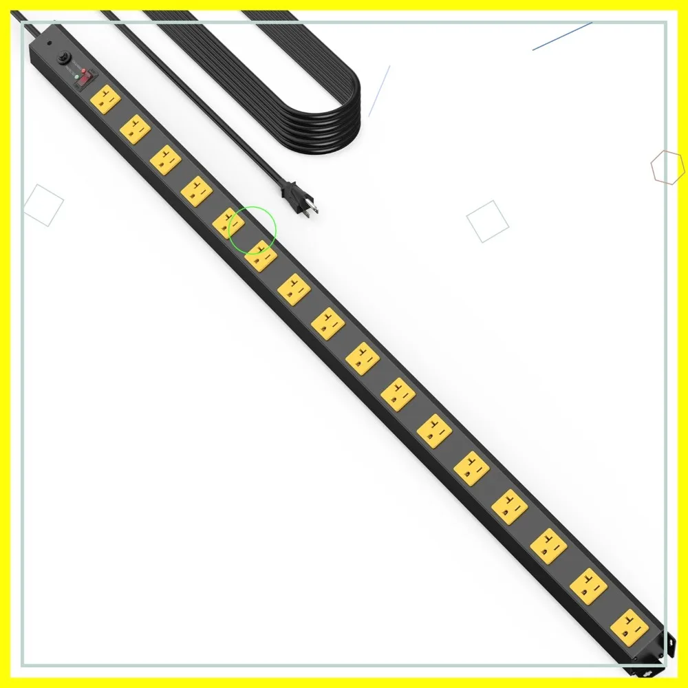 16 Outlet Long Power Strip, 15FT Heavy Duty with 4800J Surge Protection, Mountable Wide-Spaced Outlets for Home & Office
16 Outlet Long Power Strip, 15FT Heavy Duty with 4800J Surge Protection, Mountable Wide-Spaced Outlets for Home & Office