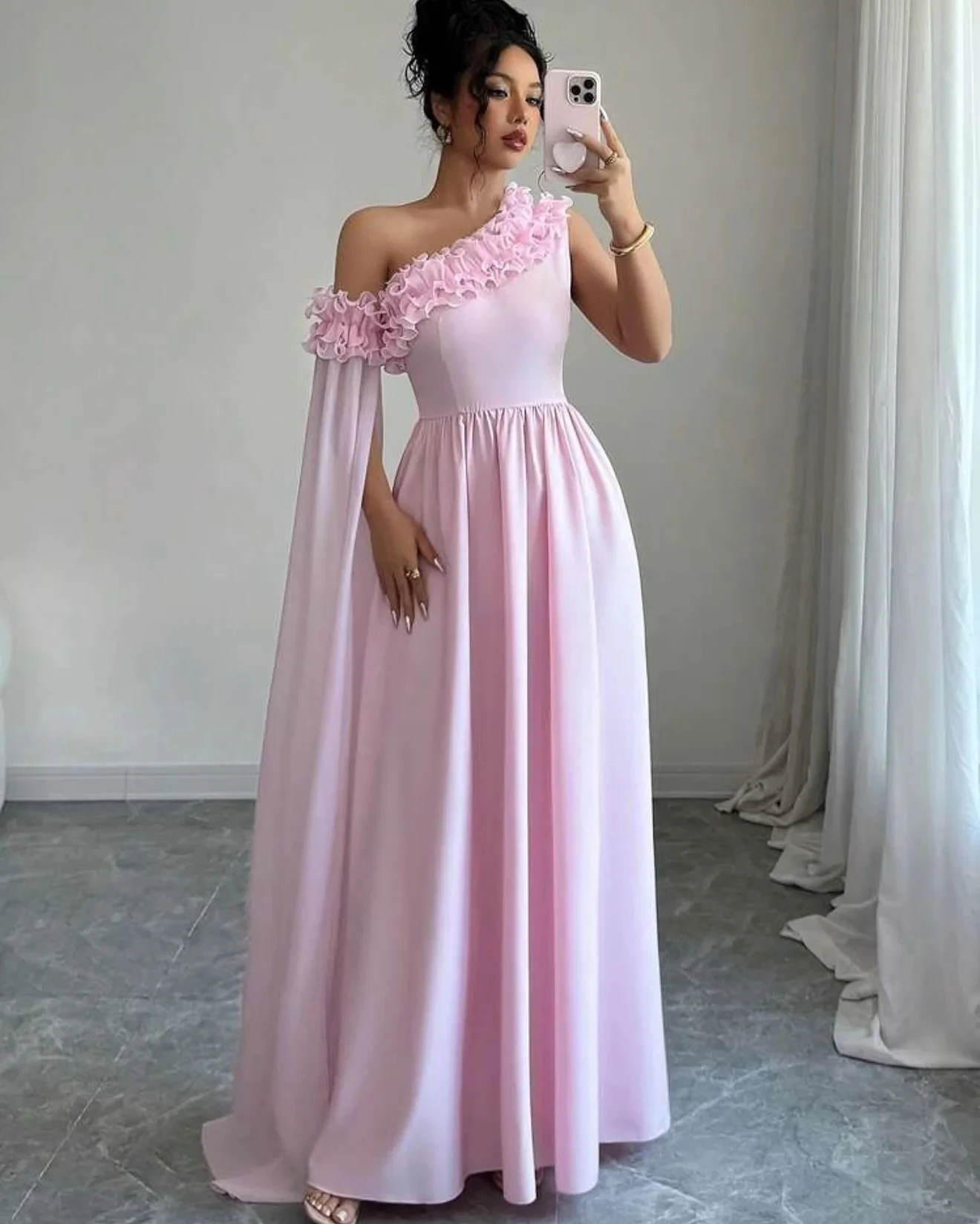 New Arrival Pink Prom Birtnday Dress One Shoulder Flowers Chiffon Long A-line Evening Formal Party Dresses Gowns Celebrity Gala
New Arrival Pink Prom Birtnday Dress One Shoulder Flowers Chiffon Long A-line Evening Formal Party Dresses Gowns Celebrity Gala