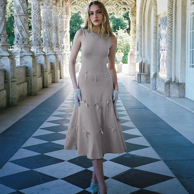 Talenza Bow Patchwork Slim Dress Women's Summer Sexy Sleeveless Party Dress Elegant High Waist Elegant Streetwear Long Dress
Talenza Bow Patchwork Slim Dress Women's Summer Sexy Sleeveless Party Dress Elegant High Waist Elegant Streetwear Long Dress