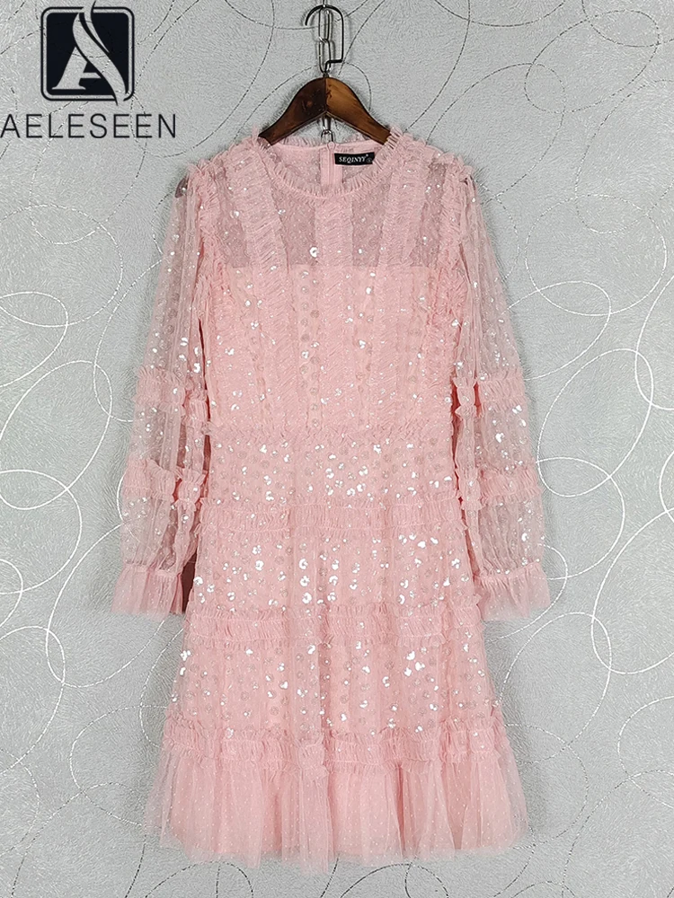 AELESEEN Luxury Summer Mini Dress Women Designer Fashion Ruffles Mesh Sequined Patchwork High Street Elegant Solid Vacation
AELESEEN Luxury Summer Mini Dress Women Designer Fashion Ruffles Mesh Sequined Patchwork High Street Elegant Solid Vacation