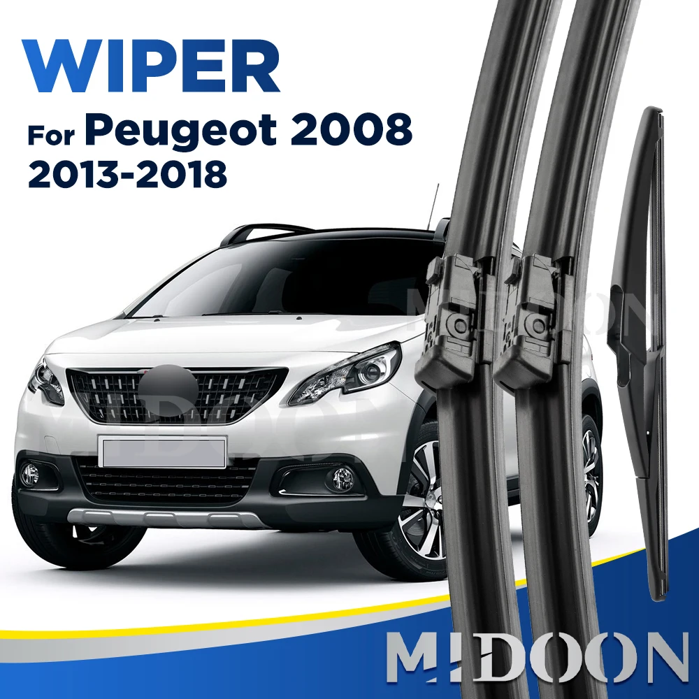 Стеклоочиститель MIDOON для Peugeot 2008 A94 2013-2018 2014 2015 2016, передние и задние щетки стеклоочистителя, щетки для ветрового стекла 26 "+ 16" + 12"
Стеклоочиститель MIDOON для Peugeot 2008 A94 2013-2018 2014 2015 2016, передние и задние щетки стеклоочистителя, щетки для ветрового стекла 26 "+ 16" + 12"