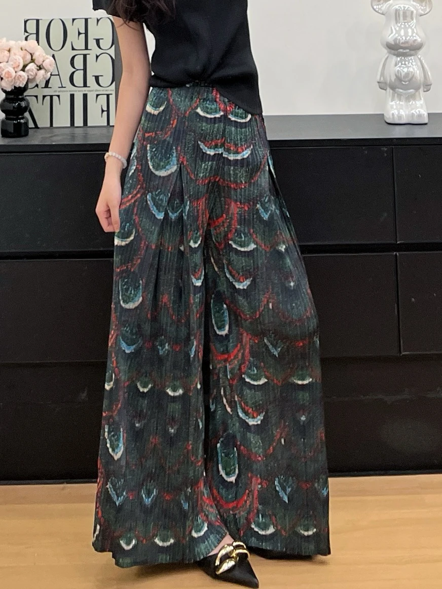 Retro Printed Women Wide Leg Pants with High Waist Design Breathable Fabric Geometric Patterns Fashionable Vacation Clothing
Retro Printed Women Wide Leg Pants with High Waist Design Breathable Fabric Geometric Patterns Fashionable Vacation Clothing