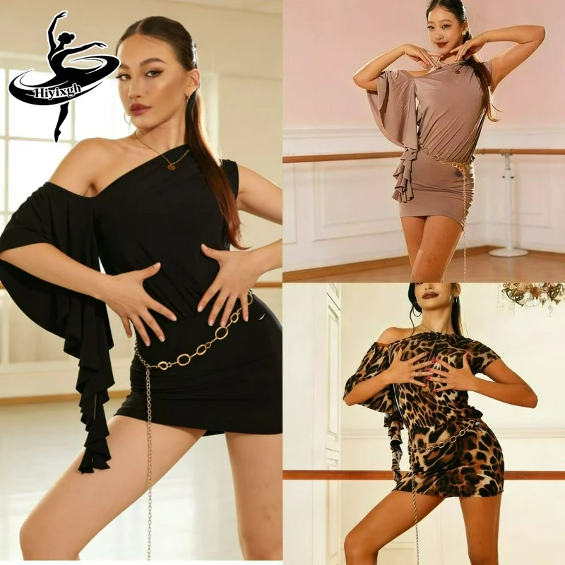 Adult Latin Dance Dress Set for Women Ruffles Sleeve Top Waist Chain Belt Skirt Female Cha Cha Performance Outfit Stage Dancewer
Adult Latin Dance Dress Set for Women Ruffles Sleeve Top Waist Chain Belt Skirt Female Cha Cha Performance Outfit Stage Dancewer