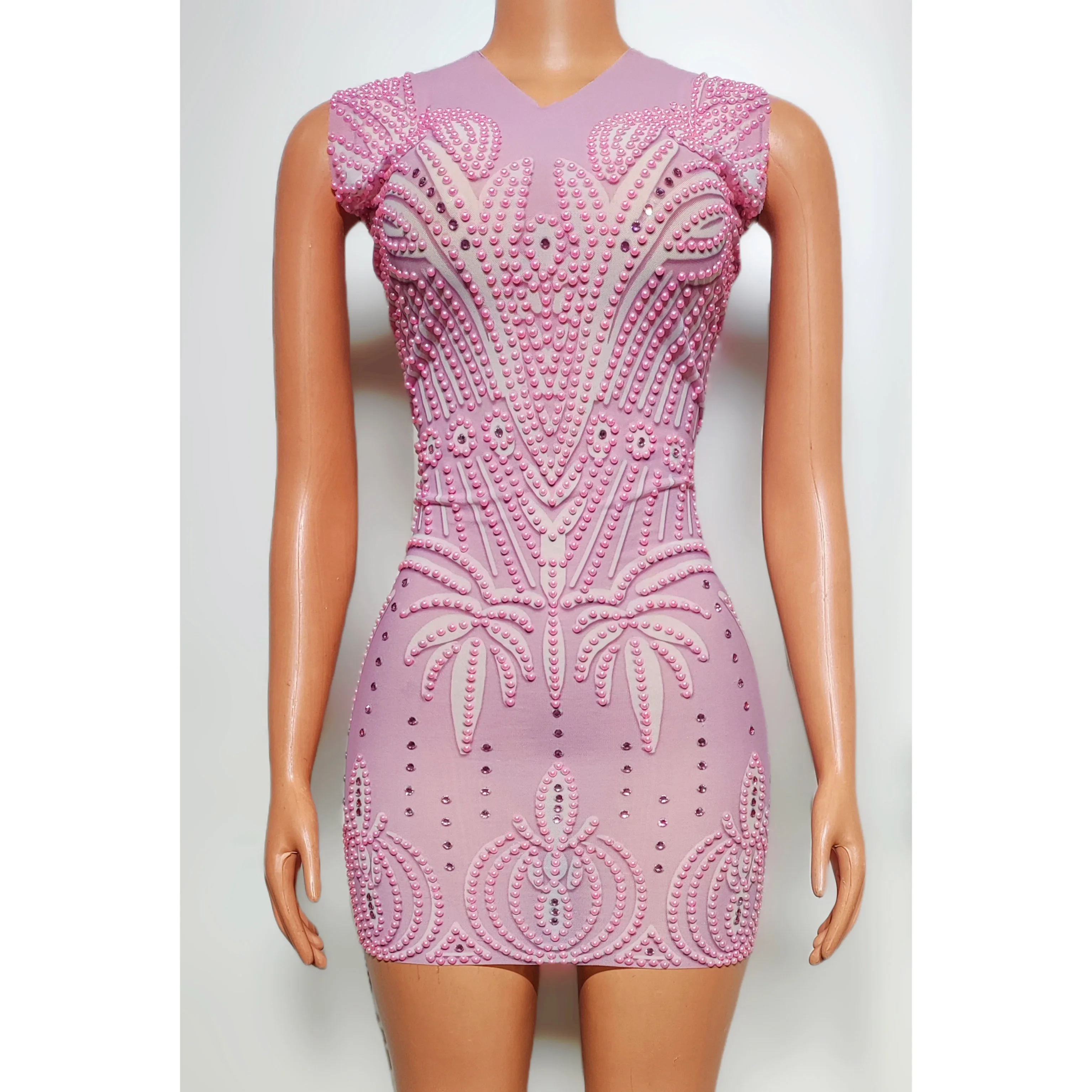 Pearl Women's Elegant Dress Birthday Party Dresses Gogo Dancer Costume Host Singer Stage Performance Wear Pink Skirt
Pearl Women's Elegant Dress Birthday Party Dresses Gogo Dancer Costume Host Singer Stage Performance Wear Pink Skirt