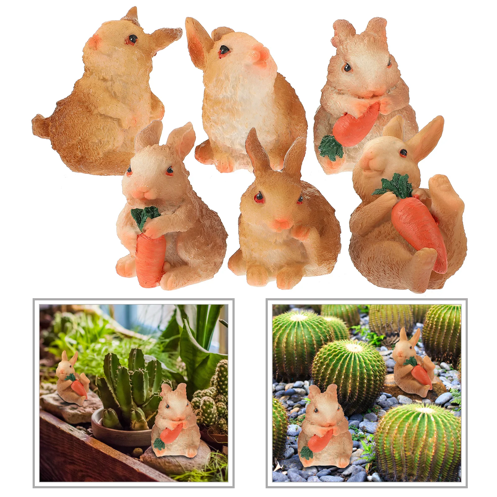 6Pcs Cute Mini Rabbit Decor Resin Small Bunny Statues for Desktop Easter Scene Decoration Home Garden Party Supplies
6Pcs Cute Mini Rabbit Decor Resin Small Bunny Statues for Desktop Easter Scene Decoration Home Garden Party Supplies