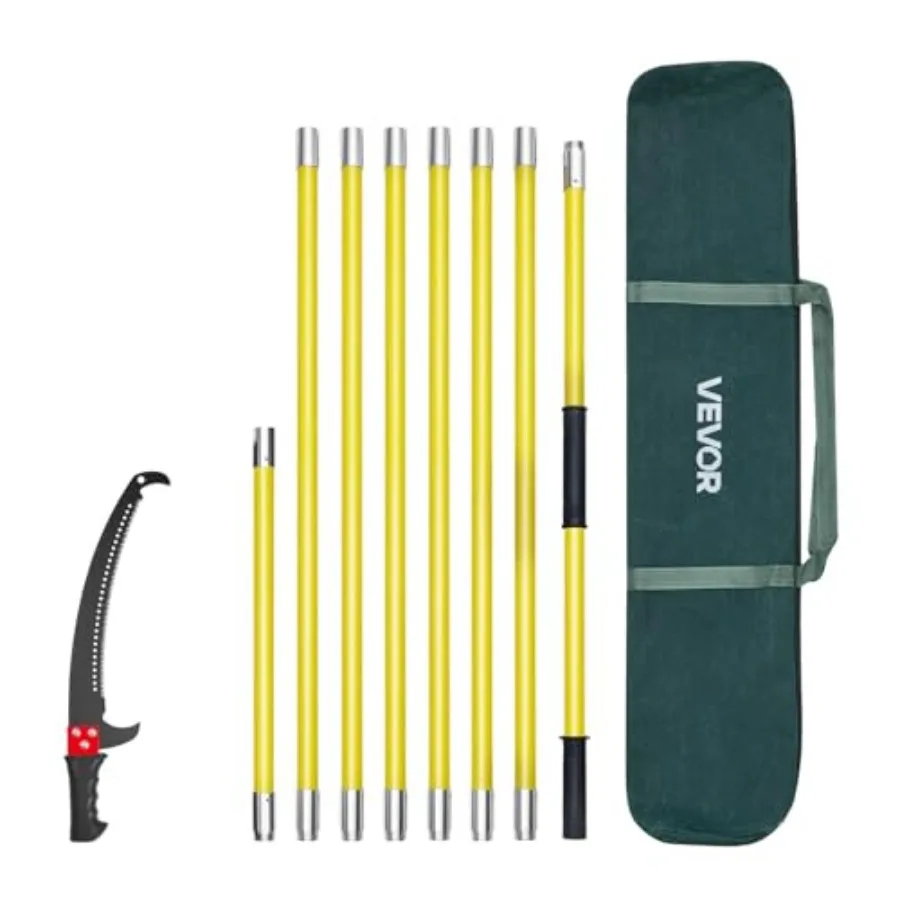 Manual Pole Saw 3.84-26.25 ft Extendable Pole Tree Pruner Sharp 65Mn Steel Blade Lightweight Fiberglass Handle Pole Double-Hook
Manual Pole Saw 3.84-26.25 ft Extendable Pole Tree Pruner Sharp 65Mn Steel Blade Lightweight Fiberglass Handle Pole Double-Hook