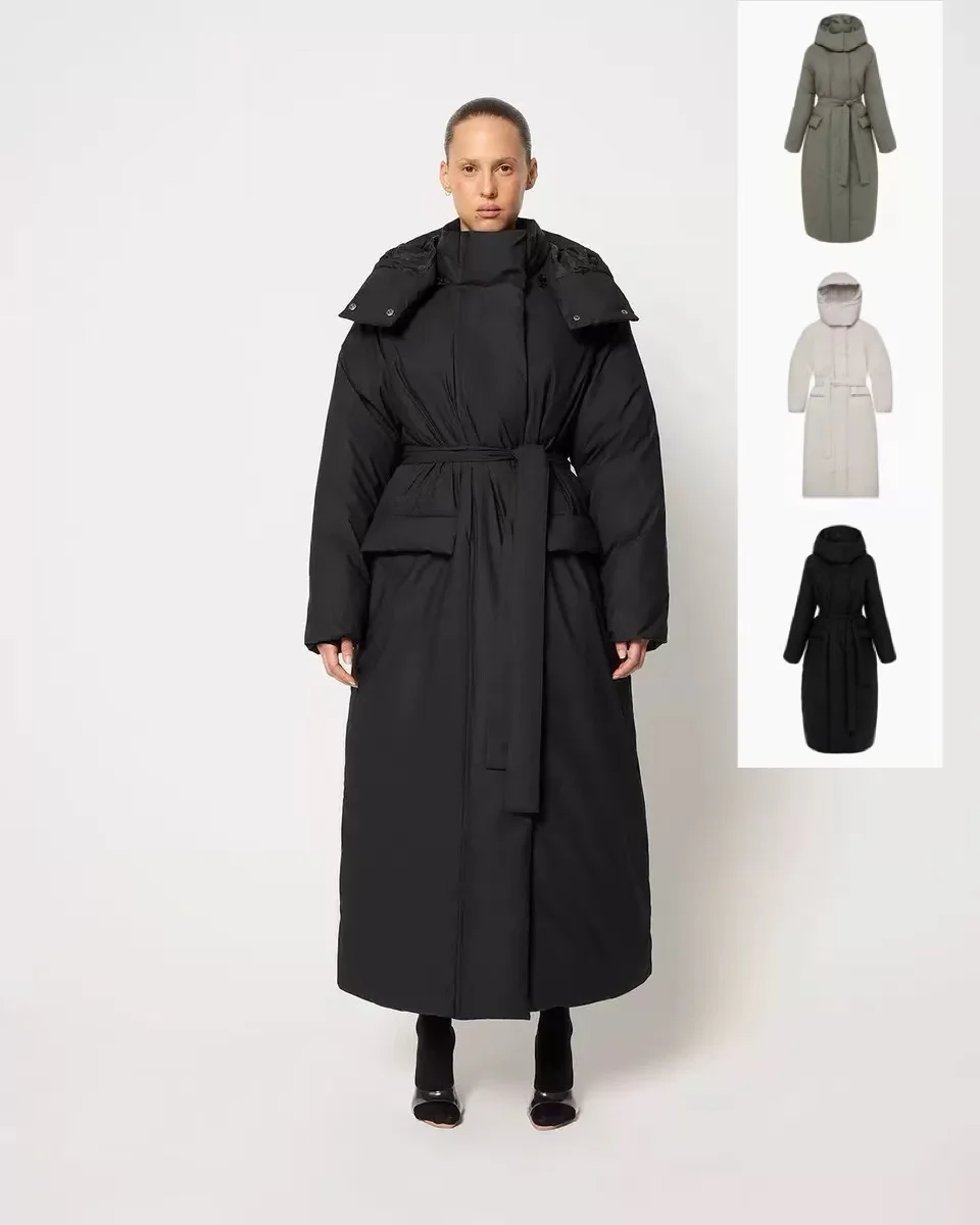 KHY Длинное хлопковое пальто с капюшоном и шнурком DROP002 Свободная утолщенная теплая верхняя одежда длиной до колена 
KHY Длинное хлопковое пальто с капюшоном и шнурком DROP002 Свободная утолщенная теплая верхняя одежда длиной до колена