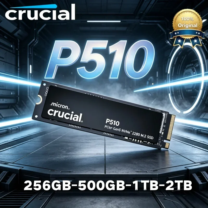 Crucial P510 2TB NVMe PCIe Gen5 M.2 2280 SSD 3D NAND High Loading Speed Internal Solid State Drive Gaming PC Laptop Upgrade Disk
Crucial P510 2TB NVMe PCIe Gen5 M.2 2280 SSD 3D NAND High Loading Speed Internal Solid State Drive Gaming PC Laptop Upgrade Disk