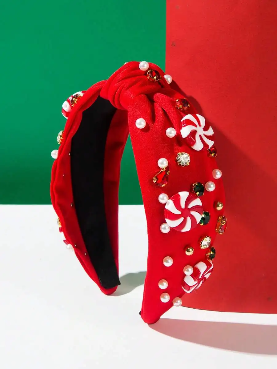 1pc Solid Color Fabric Wide-Brimmed Christmas Element Women's Headband, Fashion Rhinestone Windmill Decor Accessory, Holiday Ess
1pc Solid Color Fabric Wide-Brimmed Christmas Element Women's Headband, Fashion Rhinestone Windmill Decor Accessory, Holiday Ess