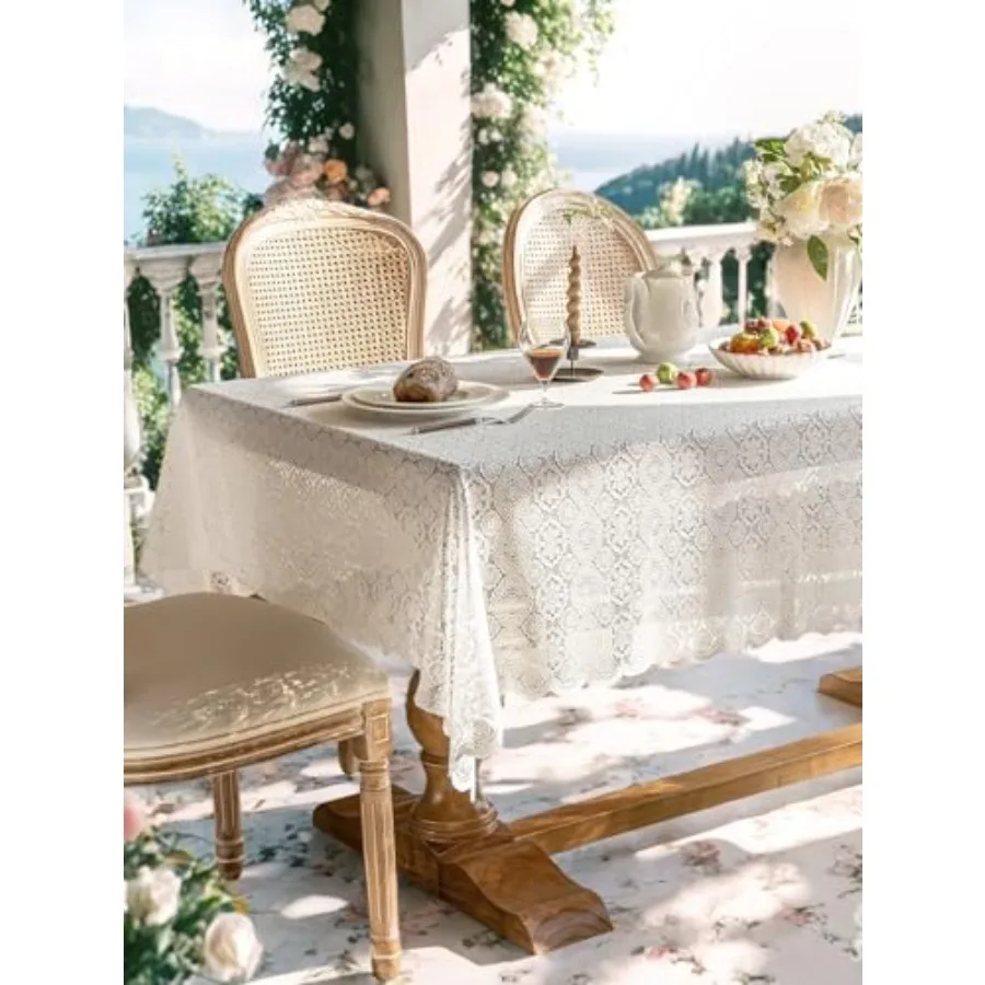 Lace Tablecloth Exquisite Embroidery Floral, Table Cloth Rectangle Table with Wavy Openwork, Tablecloths for Wedding Decor, Aft
Lace Tablecloth Exquisite Embroidery Floral, Table Cloth Rectangle Table with Wavy Openwork, Tablecloths for Wedding Decor, Aft