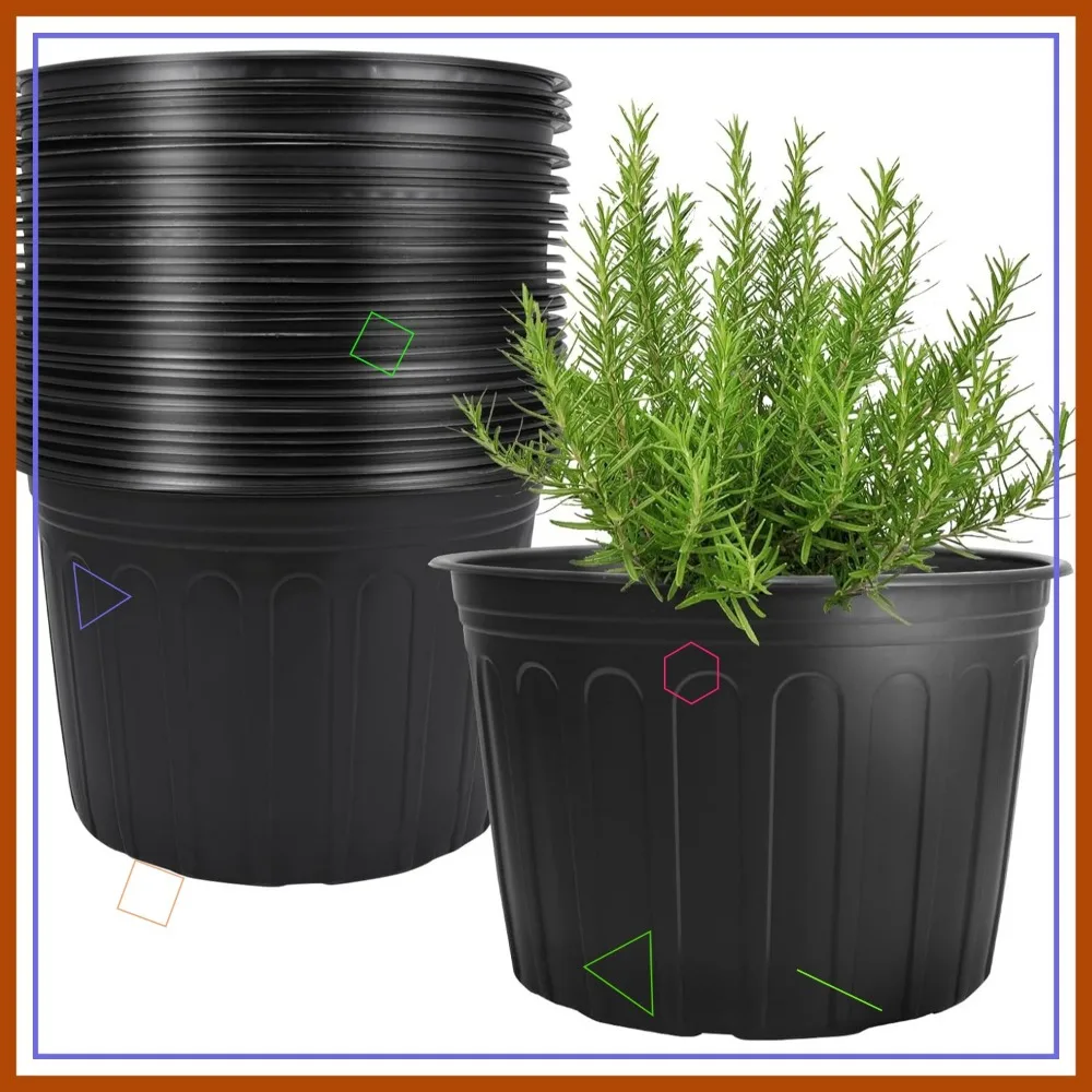 30Pcs 5-Gallon Plastic Nursery Pots, 12.8-Inch Thick Soft Planters with Drainage Holes for Seedlings Garden Indoor Outdoor
30Pcs 5-Gallon Plastic Nursery Pots, 12.8-Inch Thick Soft Planters with Drainage Holes for Seedlings Garden Indoor Outdoor