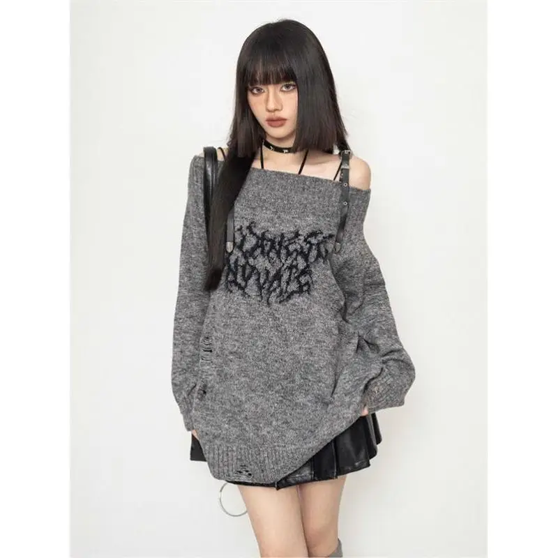 Y2K Ленивый дизайн с плечами, сладкий и пряный свободный вязаный свитер, женский топ на одно плечо с экспозицией Cultural Faion
Y2K Ленивый дизайн с плечами, сладкий и пряный свободный вязаный свитер, женский топ на одно плечо с экспозицией Cultural Faion