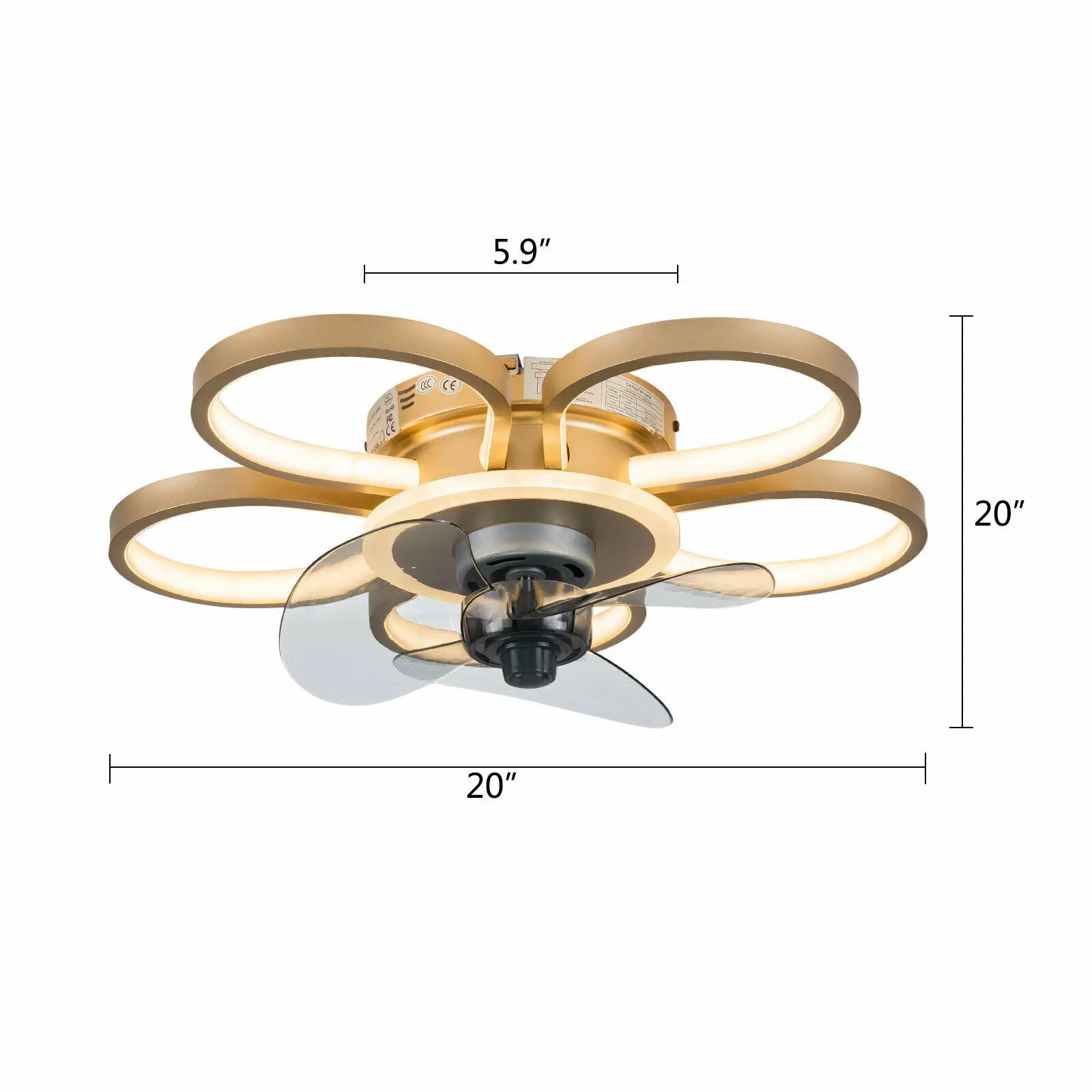 Ceiling Fan Light with Remote Control Gold Flower Ceiling Mount White,Warm,Neutral LED 3 Gears Speed for 10-15m²
Ceiling Fan Light with Remote Control Gold Flower Ceiling Mount White,Warm,Neutral LED 3 Gears Speed for 10-15m²