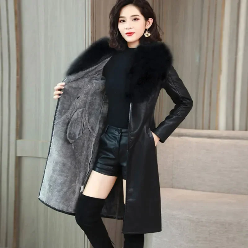 Women Winter Jacket 2023 Leather Cotton Padded Parkas Long Thicked Warm Add Velvet leather Jacket Female Winter Coat ZT177
Women Winter Jacket 2023 Leather Cotton Padded Parkas Long Thicked Warm Add Velvet leather Jacket Female Winter Coat ZT177